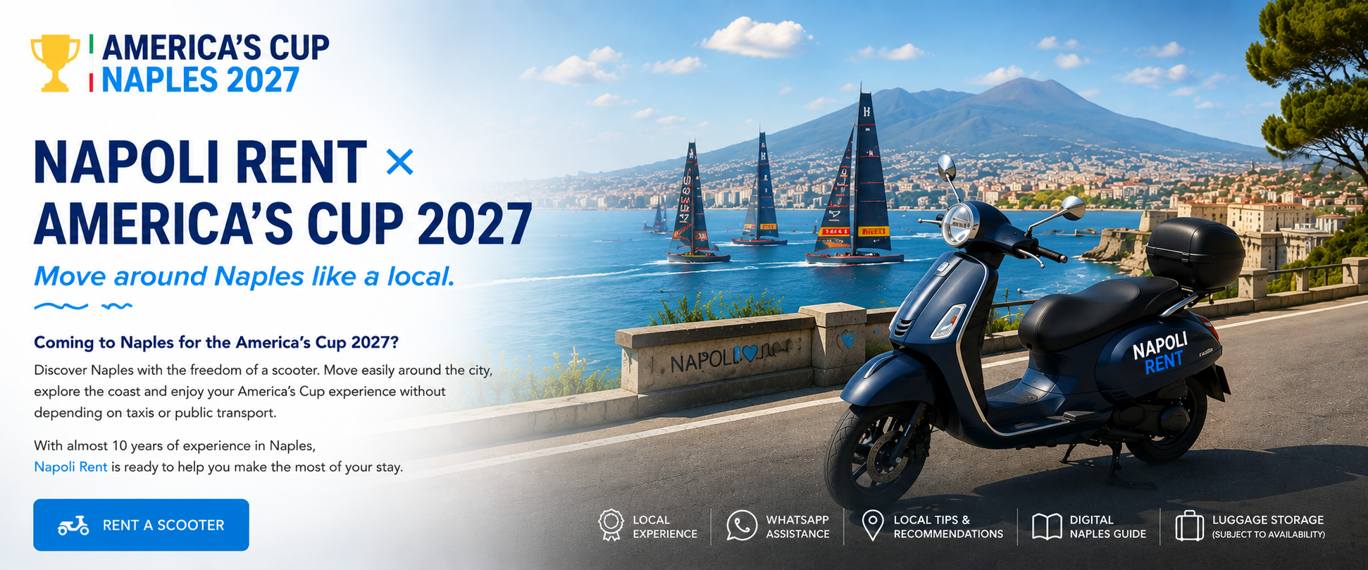 Napoli Rent scooter rental for America's Cup Naples 2027